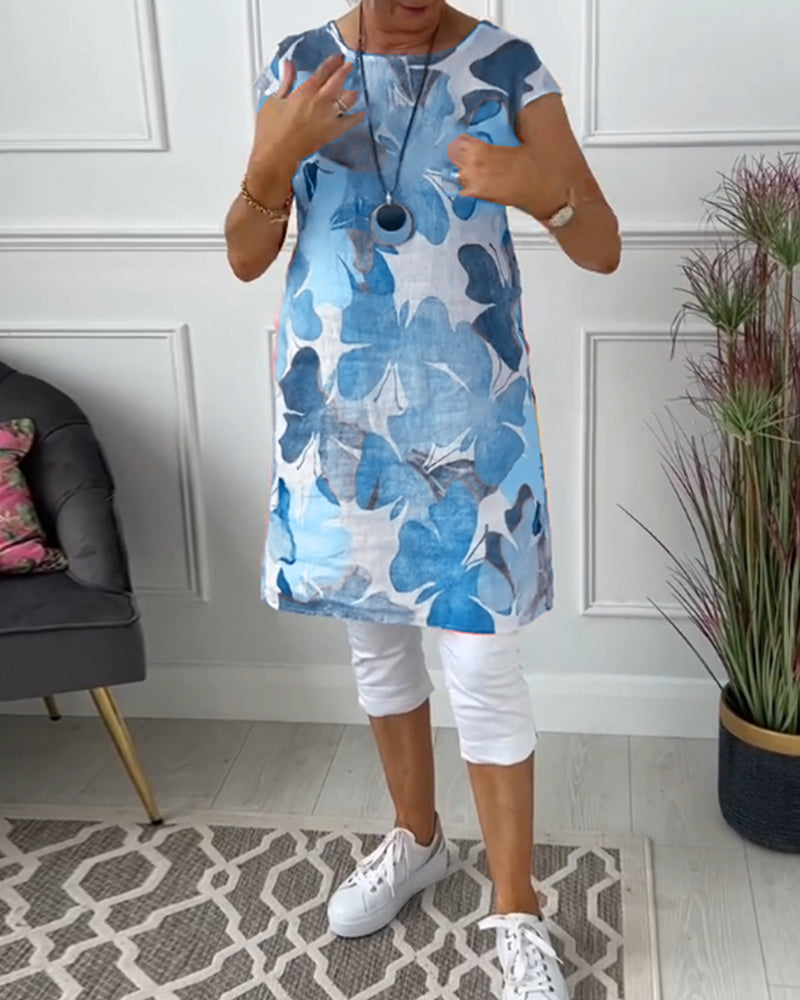 CALISTA - FLORAL CASUAL MIDI DRESS