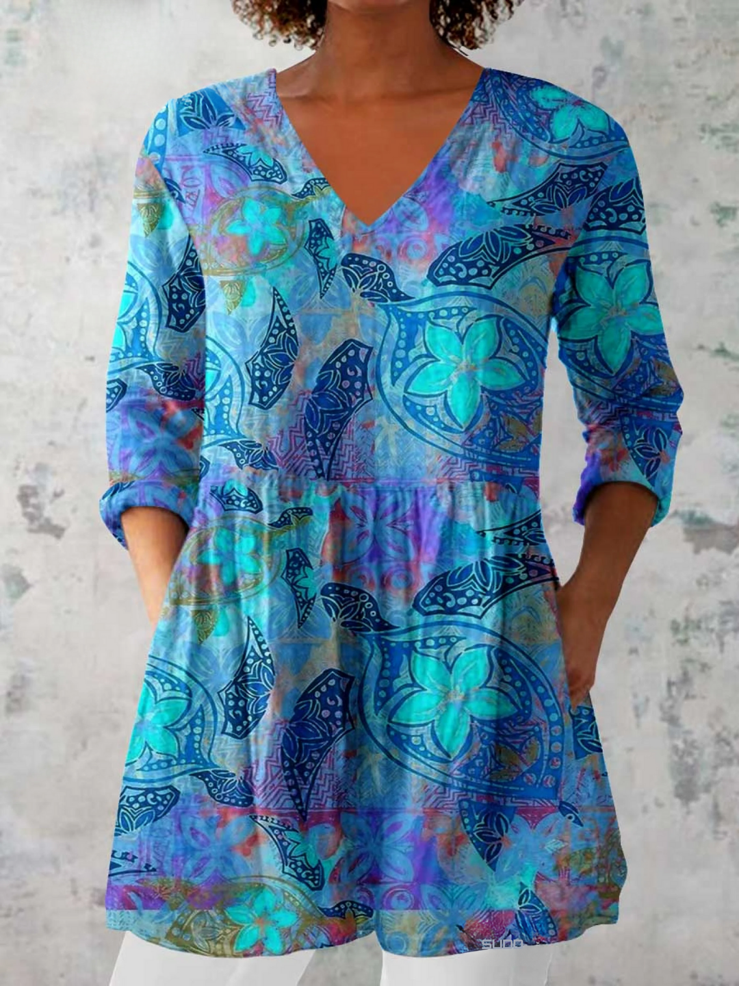 Chloe™ | Long Blouse with V-Neck