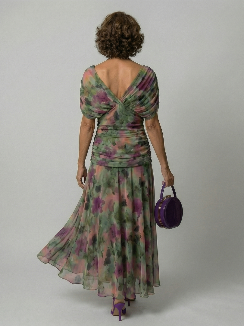 CINDRY | OFF SHOULDER FLOW MIDI DRESS