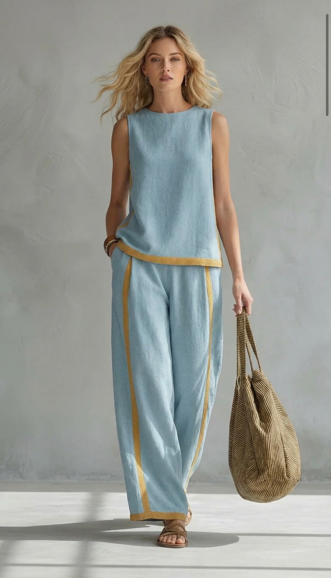 Leila | Elegant Cotton and Linen Set 🖤