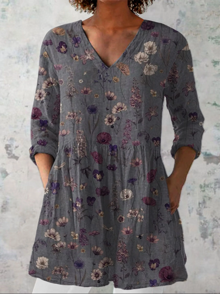 Chloe™ | Long Blouse with V-Neck