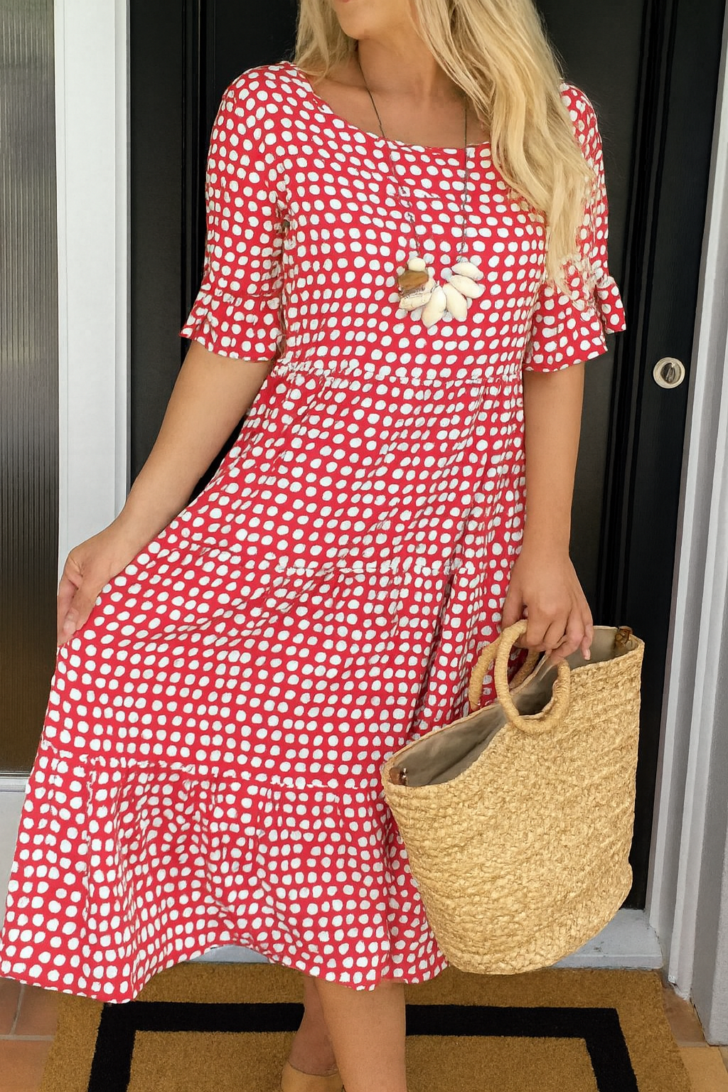 ELARIA | POLKA DOT MIDI DRESS