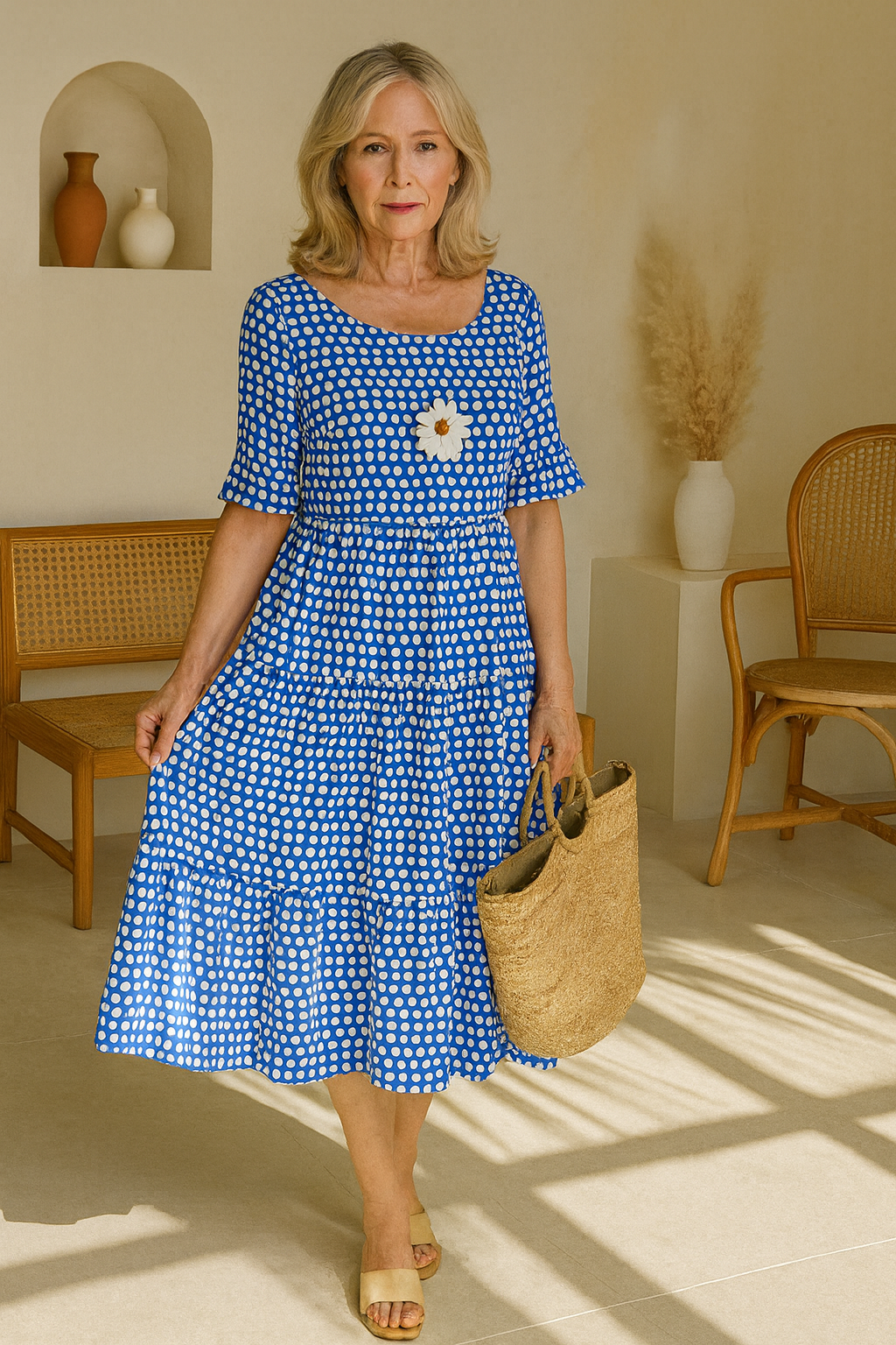 ELARIA | POLKA DOT MIDI DRESS