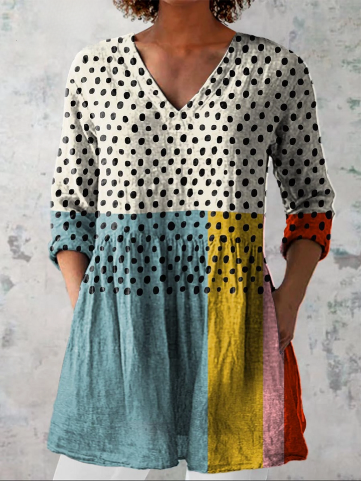 Chloe™ | Long Blouse with V-Neck