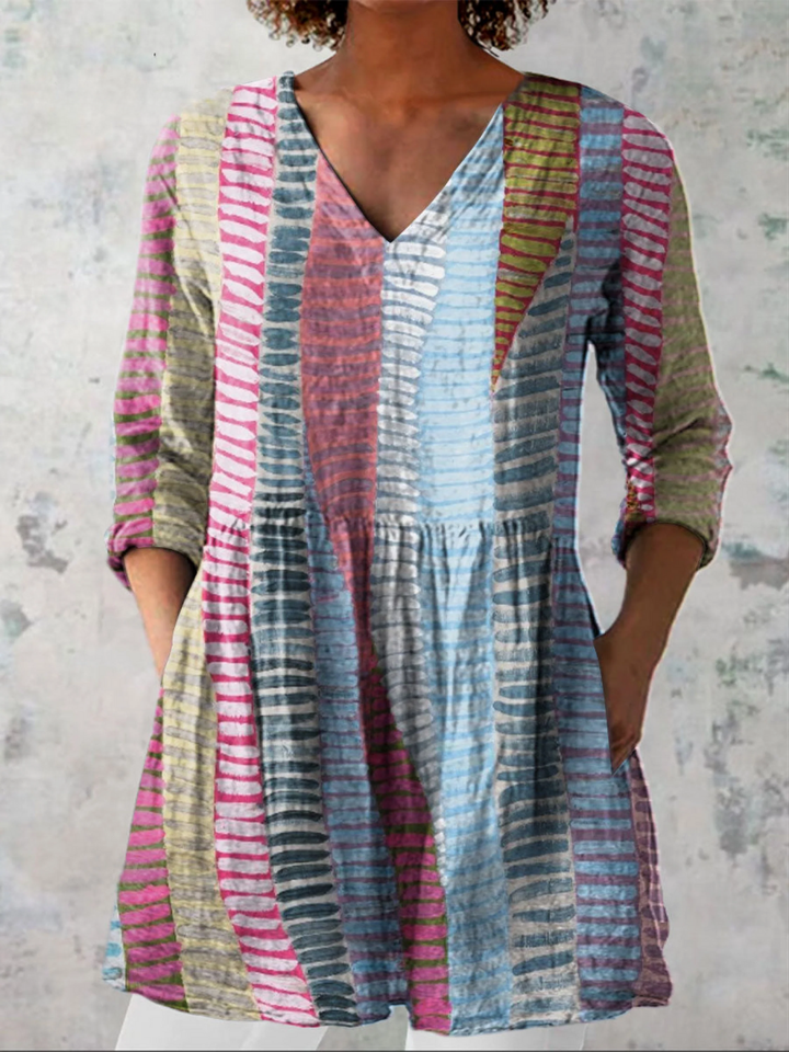 Chloe™ | Long Blouse with V-Neck