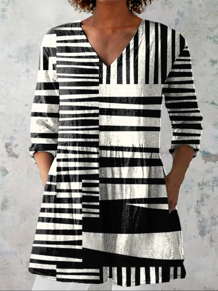 Chloe™ | Long Blouse with V-Neck