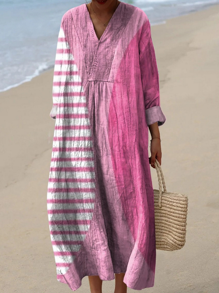 KIRSTY | MINIMALIST ABSTRACT PINK DRESS