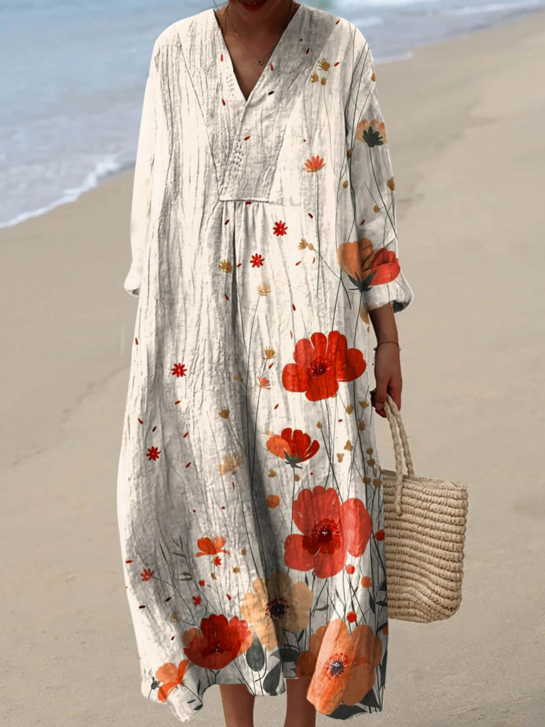 MINA | LOVELY FLORAL PATTERN ART PRINT DRESS