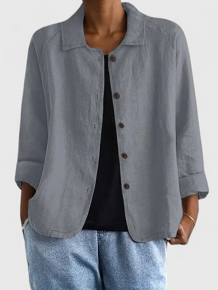 Claudine | Linen Blend Shirt Jacket