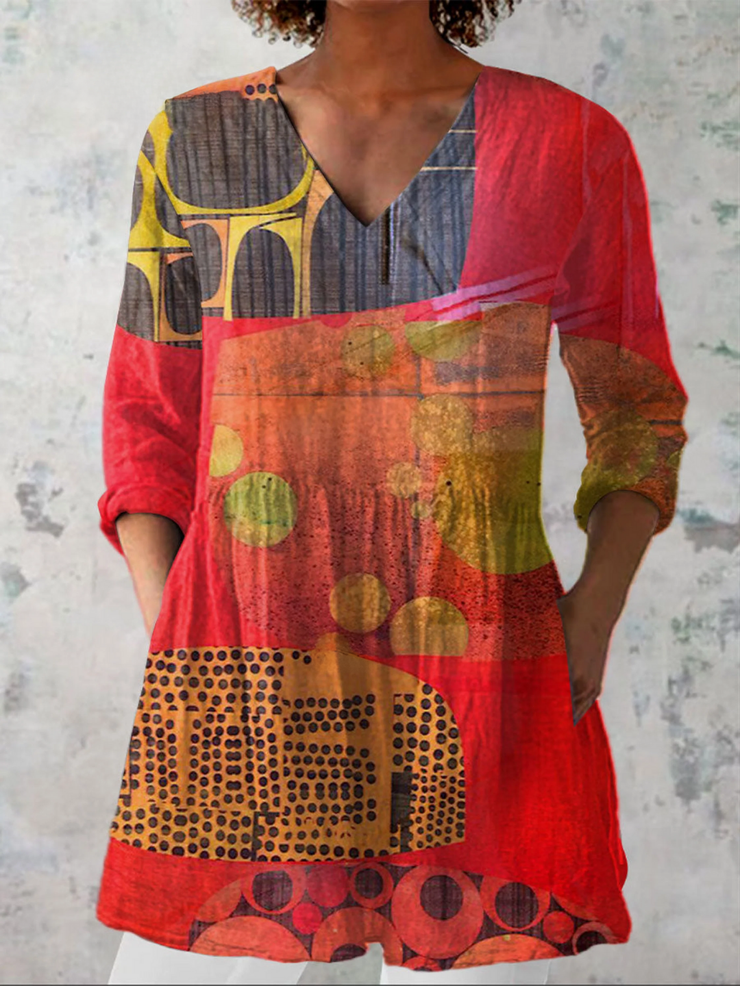 Chloe™ | Long Blouse with V-Neck