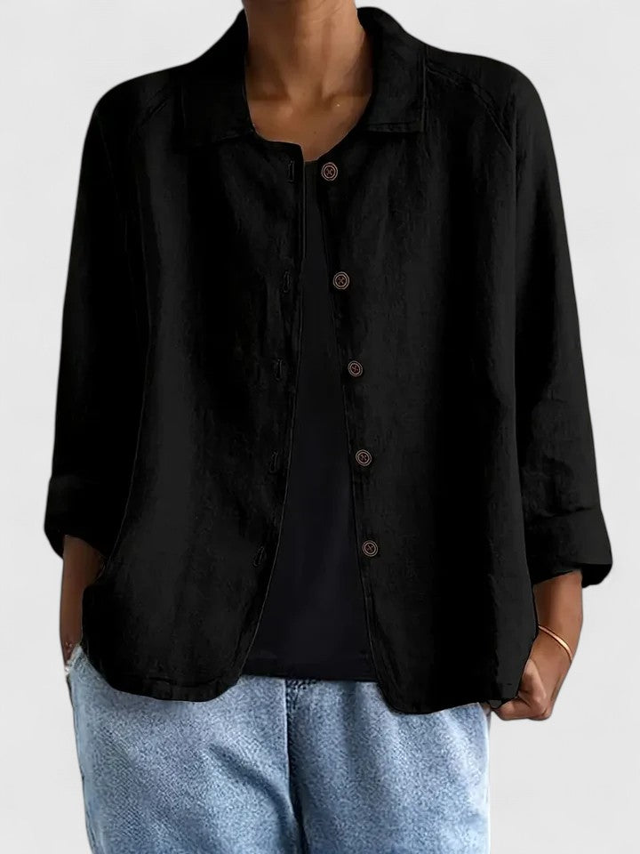 Claudine | Linen Blend Shirt Jacket
