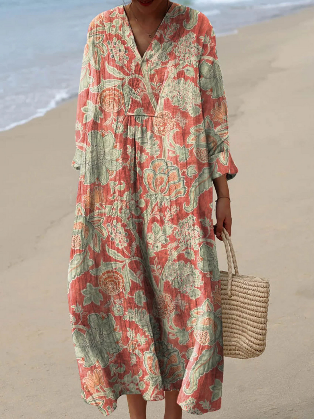 MAJESTIC | VINTAGE LOVELY FLORAL ART PRINT DRESS