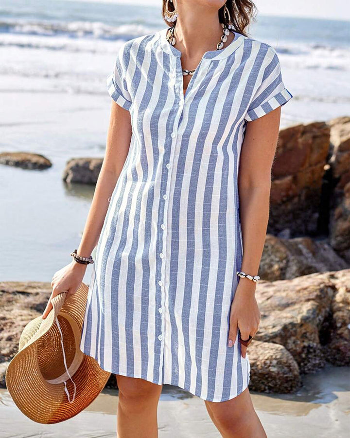 NAYALE | STRIPED SHIRT DRESS