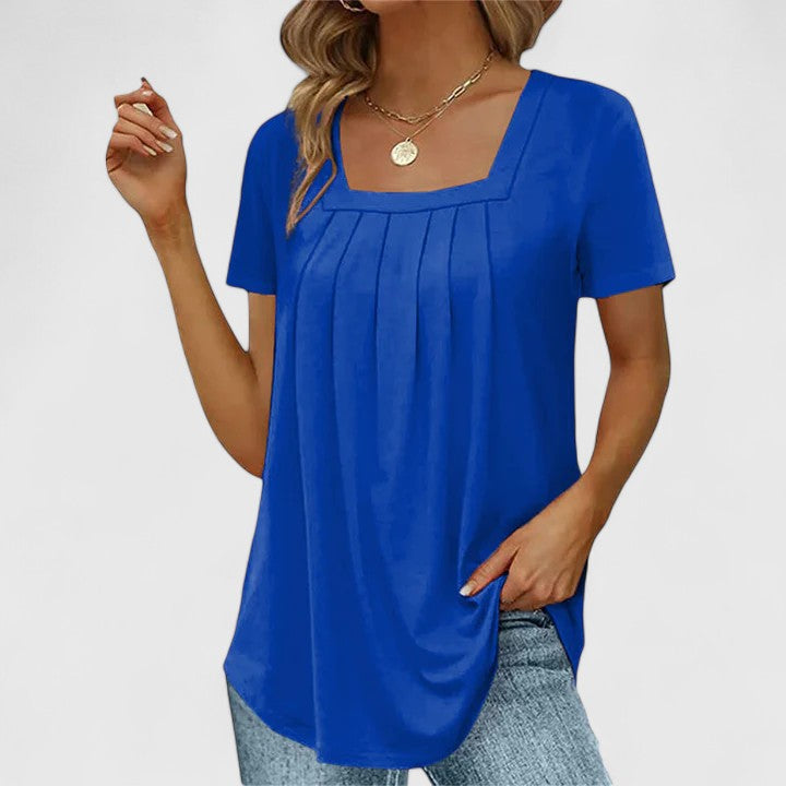 Lenabria | Pleated Square Neck Top