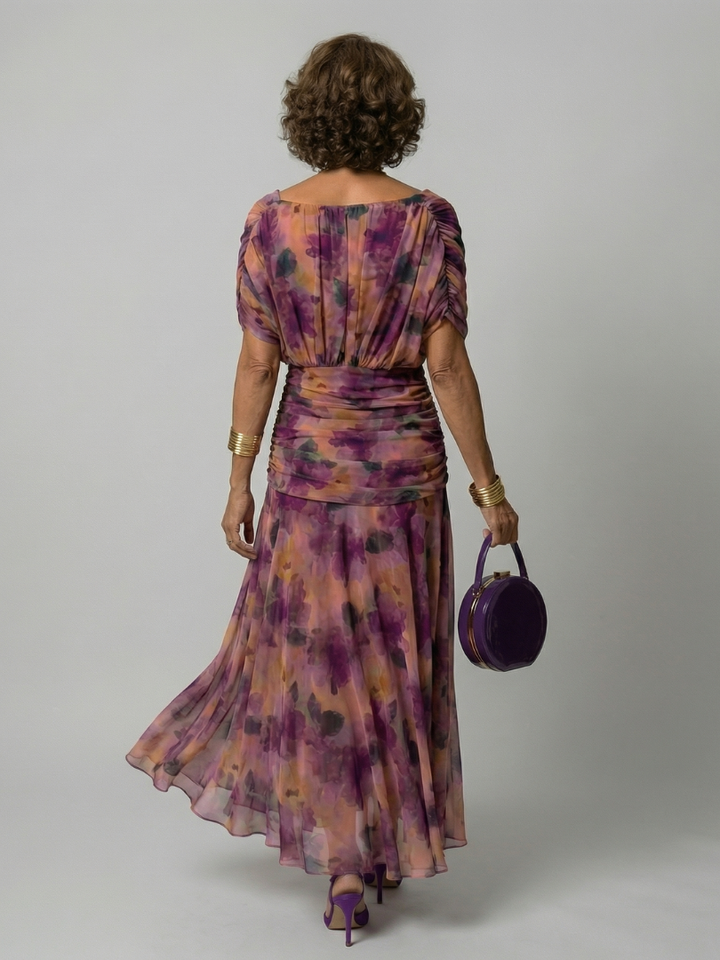 CINDRY | OFF SHOULDER FLOW MIDI DRESS