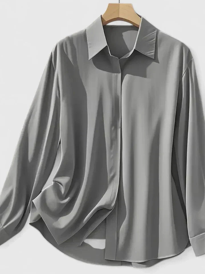 Melvaya | Tailored Silk-Touch Blouse