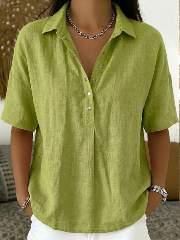 Helena™ | Elegant Linen Lightweight Blouse