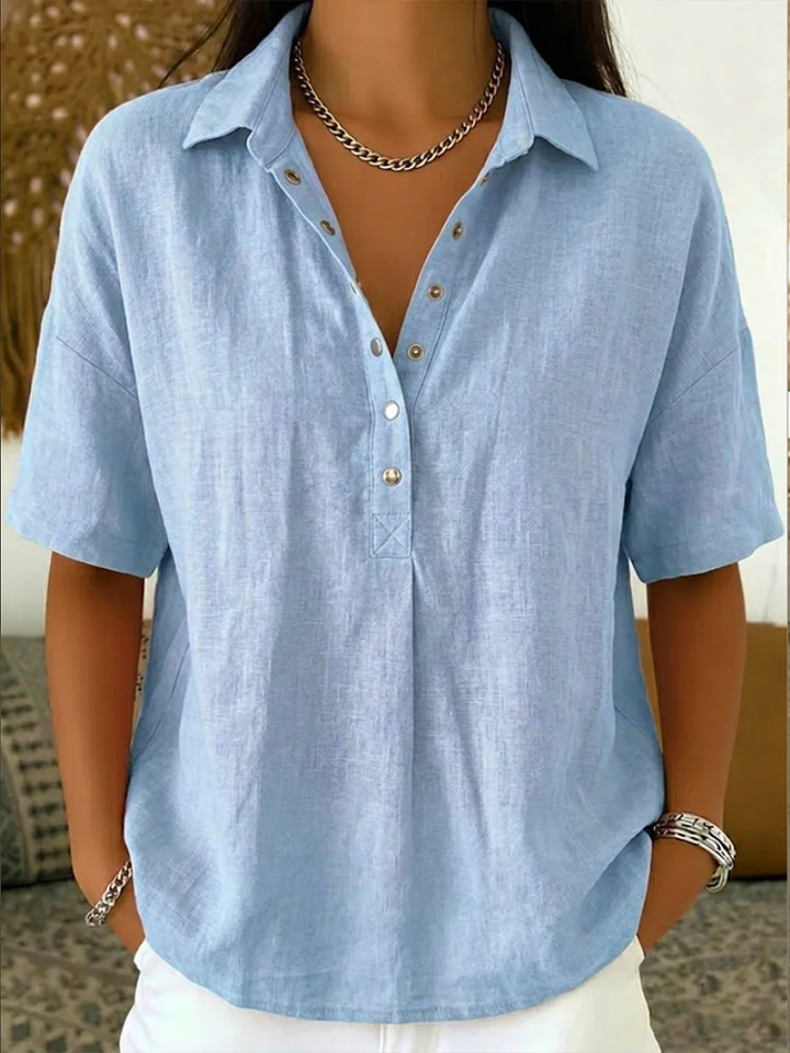 Helena™ | Elegant Linen Lightweight Blouse