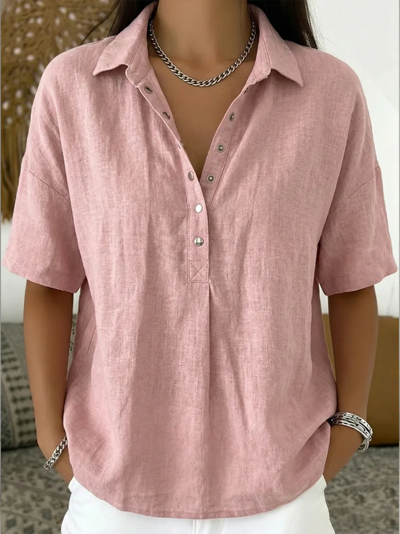 Helena™ | Elegant Linen Lightweight Blouse