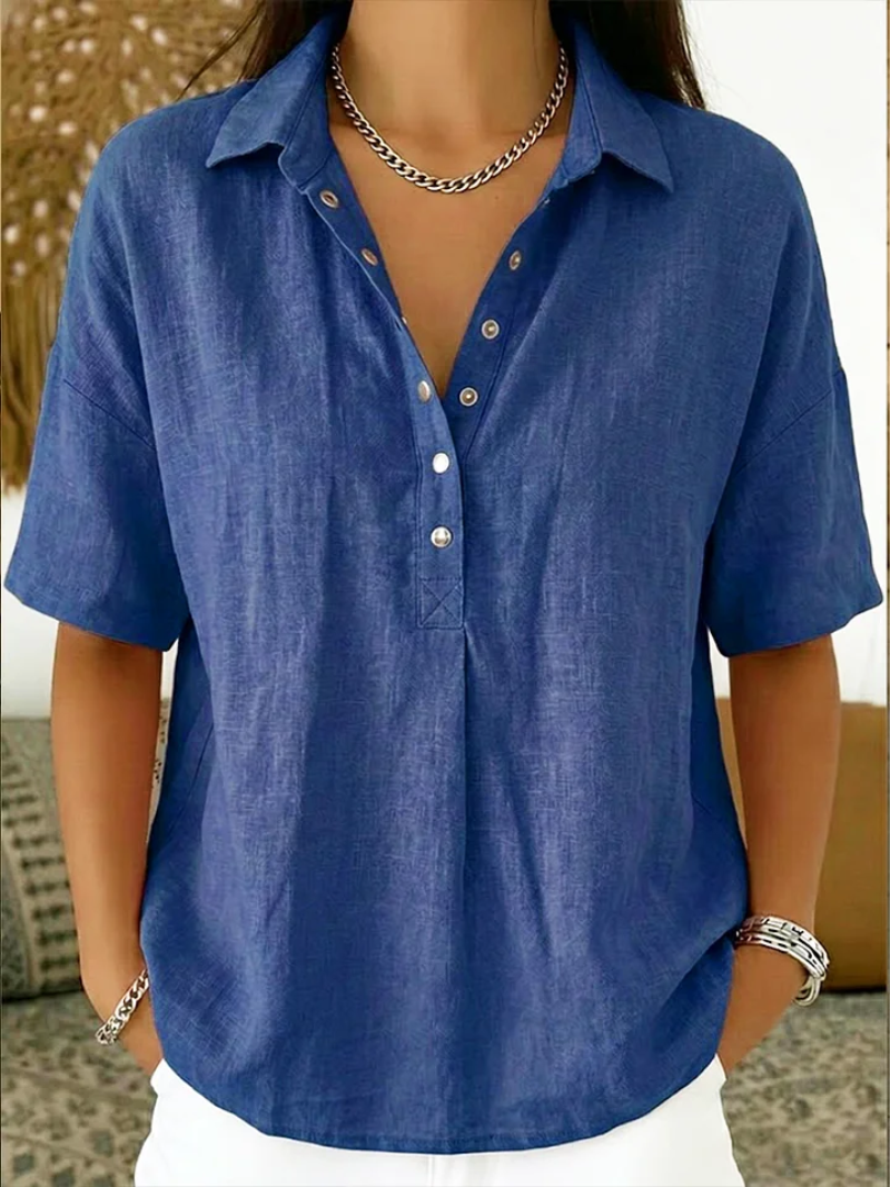 Helena™ | Elegant Linen Lightweight Blouse