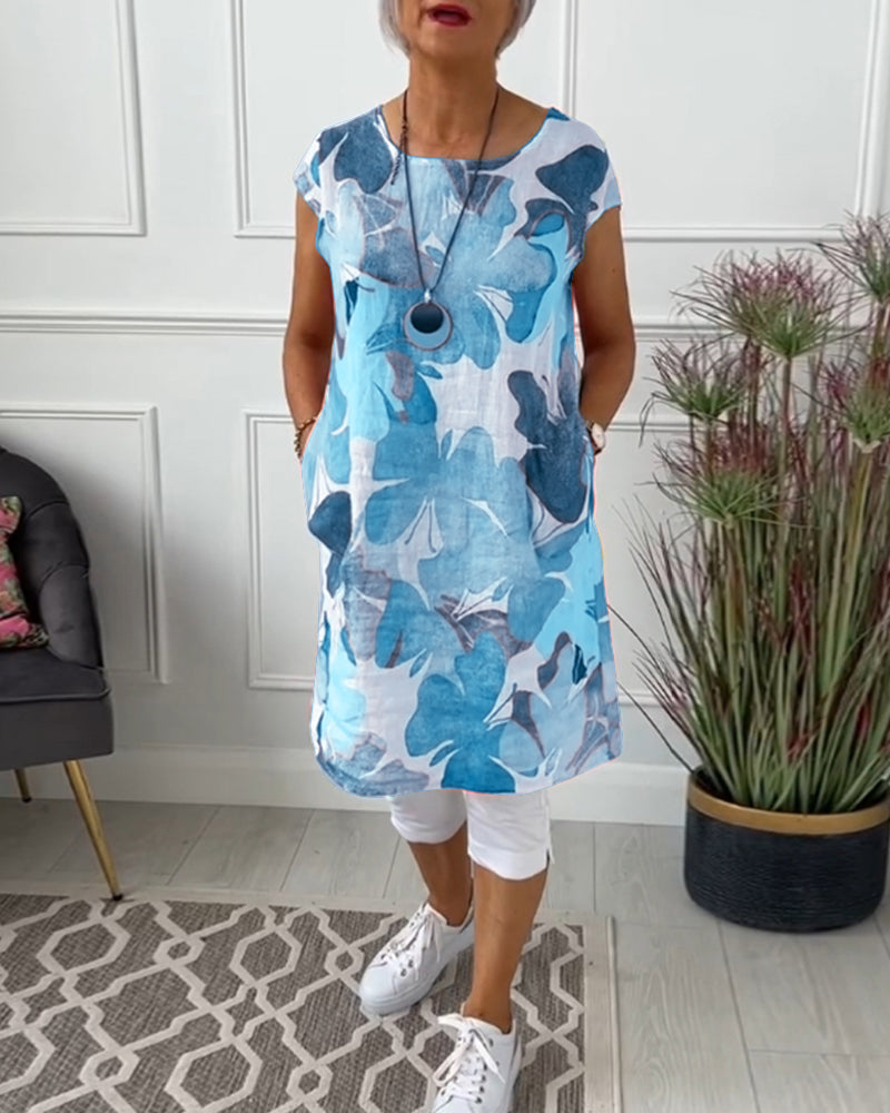 CALISTA - FLORAL CASUAL MIDI DRESS