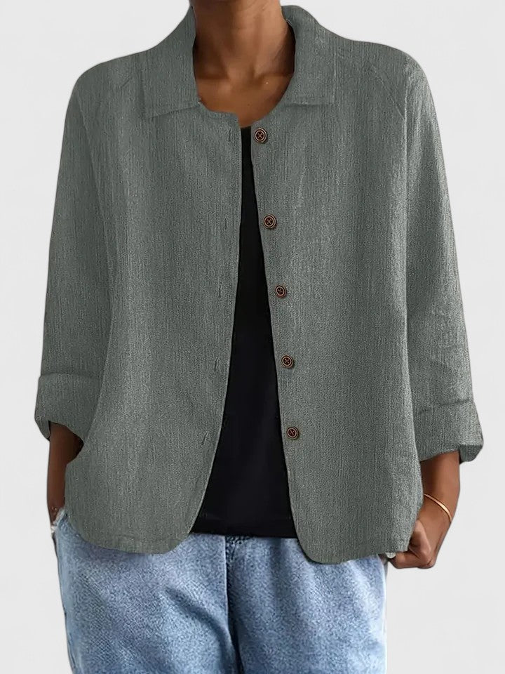 Claudine | Linen Blend Shirt Jacket