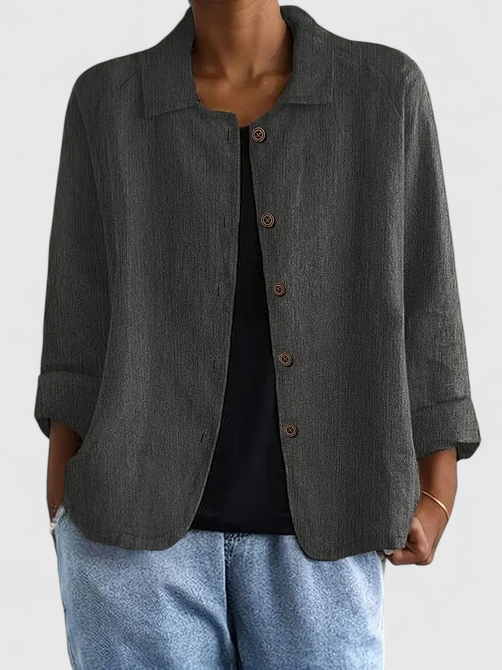 Claudine | Linen Blend Shirt Jacket
