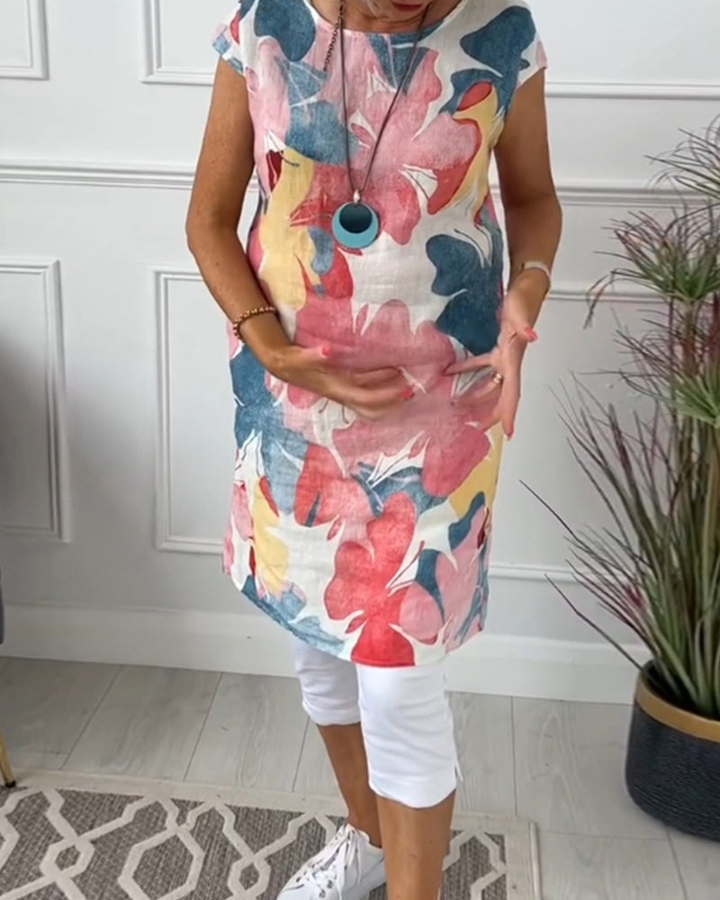 CALISTA - FLORAL CASUAL MIDI DRESS