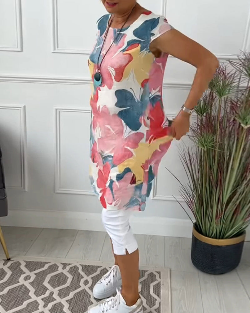 CALISTA - FLORAL CASUAL MIDI DRESS