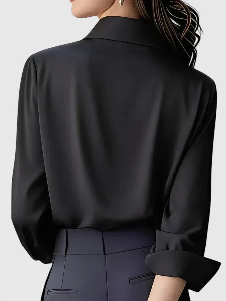 Melvaya | Tailored Silk-Touch Blouse