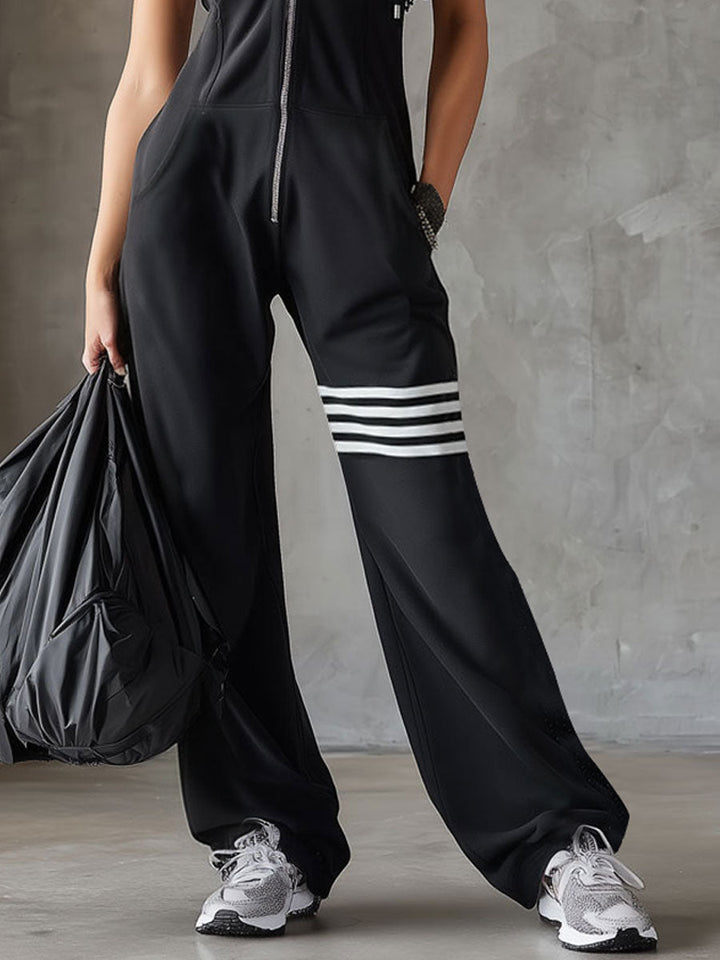 Daniela | Sporty retro striped hoodie jumpsuit