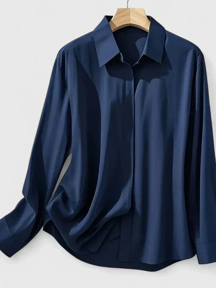 Melvaya | Tailored Silk-Touch Blouse