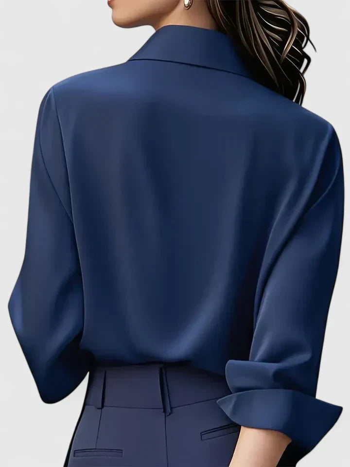 Melvaya | Tailored Silk-Touch Blouse