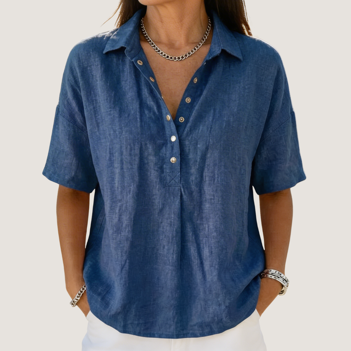 Helena™ | Elegant Linen Lightweight Blouse