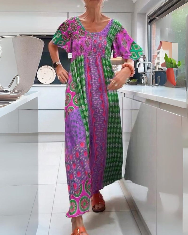LAVIELLE | PRINTED BOHEMIAN MAXI DRESS