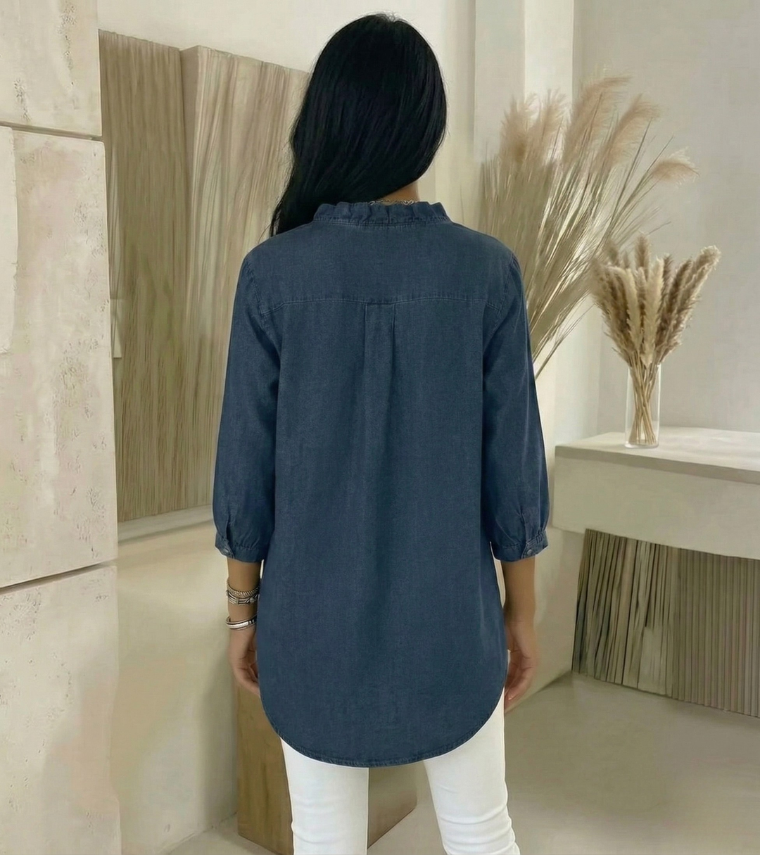 Adele | V-neck blouse with ruffles