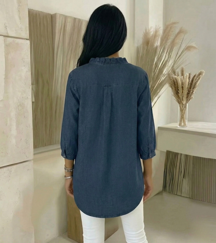 Adele | V-neck blouse with ruffles
