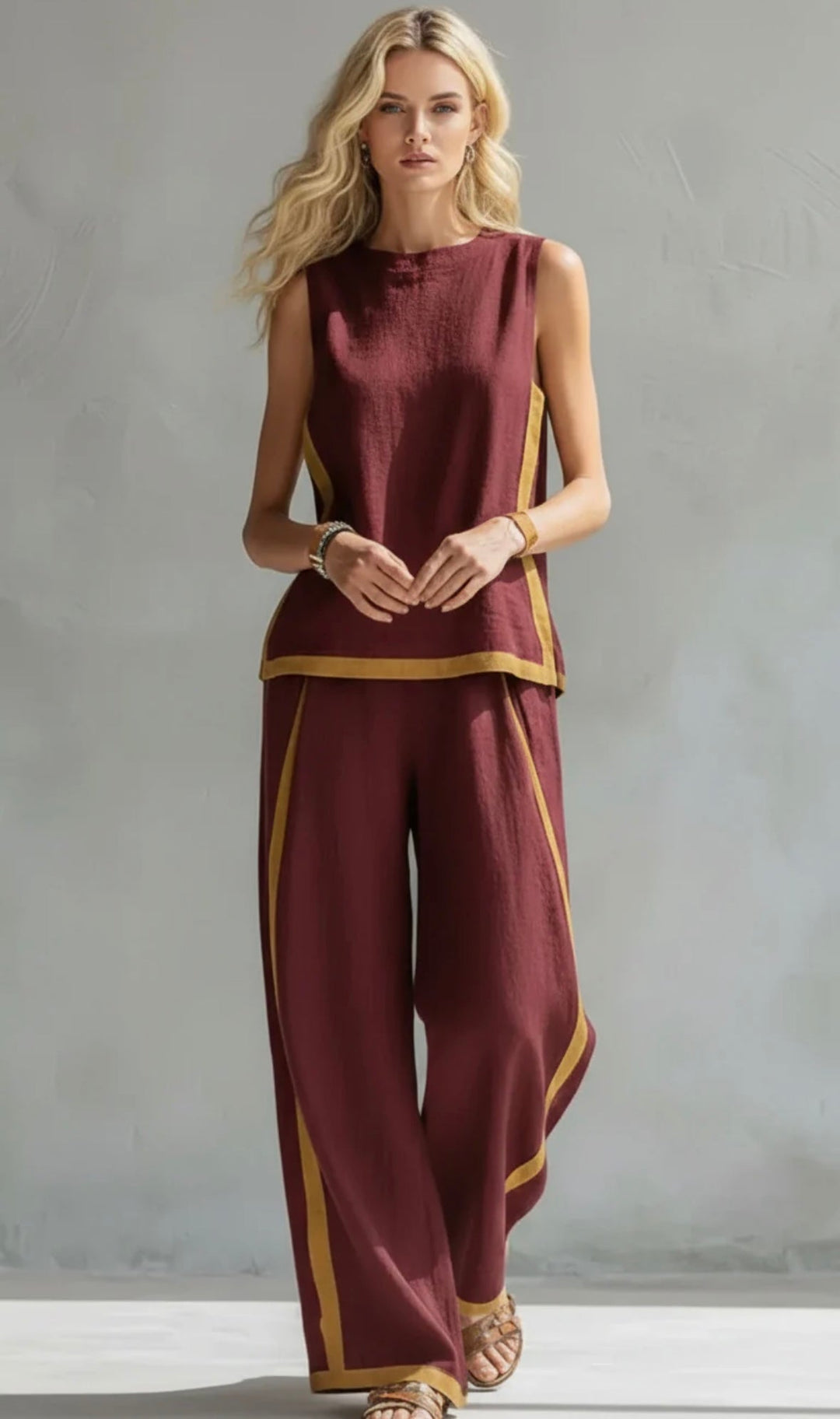 Leila | Elegant Cotton and Linen Set 🖤