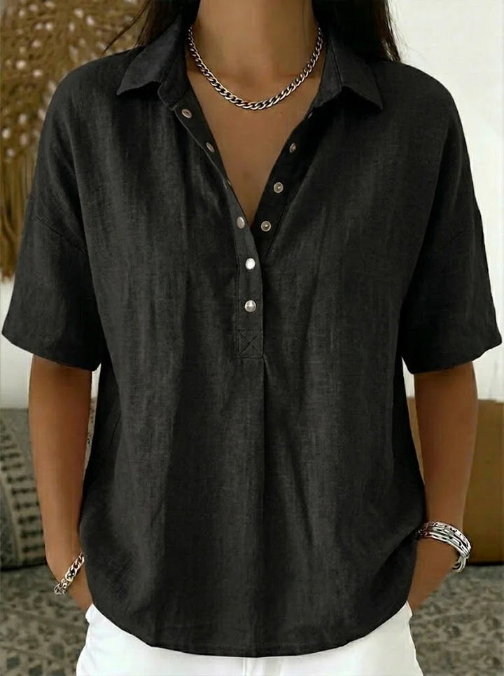 Helena™ | Elegant Linen Lightweight Blouse