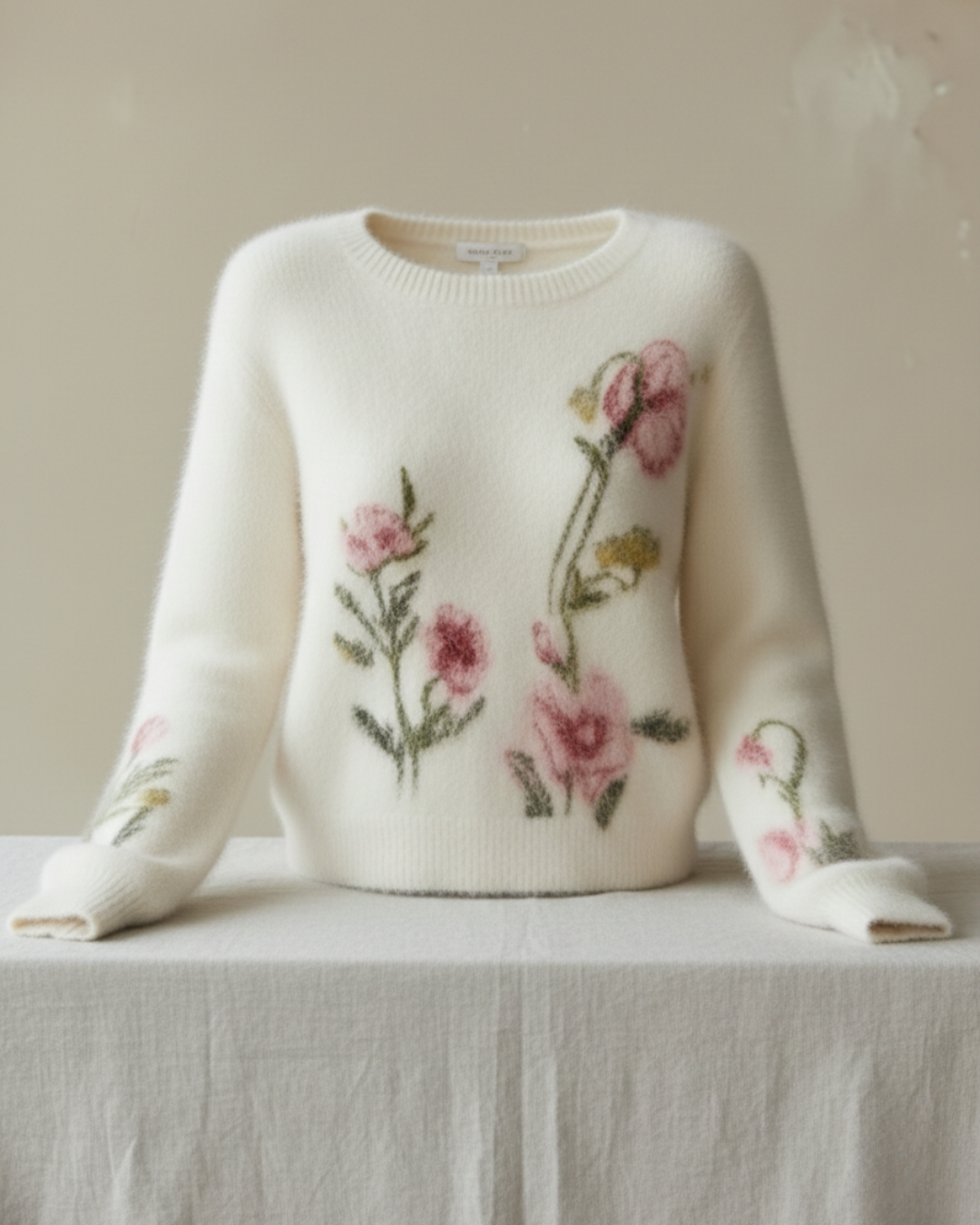 LIVIA | JACQUARD KNIT SWEATER WHITE