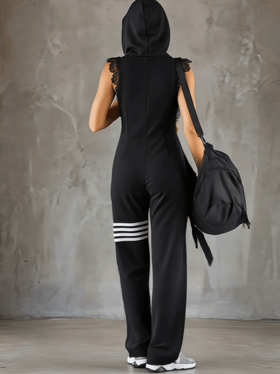 Daniela | Sporty retro striped hoodie jumpsuit
