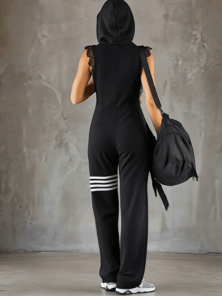 Daniela | Sporty retro striped hoodie jumpsuit