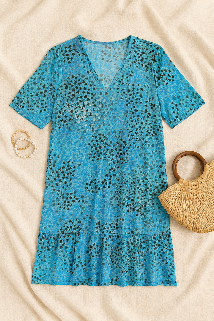 Women’s Dress – V-Neck Midi, Soft & Elegant