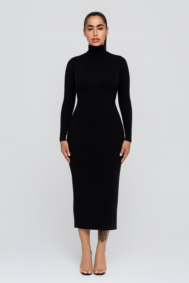 Womens Midi Dress – Knit Look, Slim & Elegant