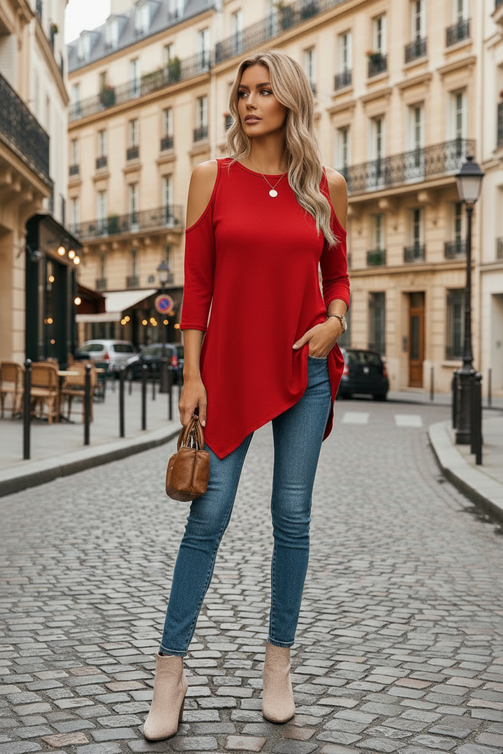 The Parisian Cold-Shoulder Top
