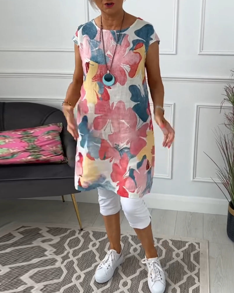 CALISTA - FLORAL CASUAL MIDI DRESS