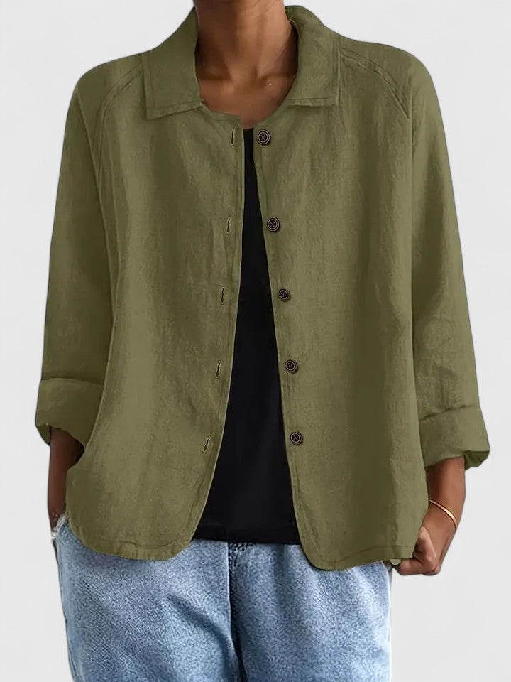 Claudine | Linen Blend Shirt Jacket