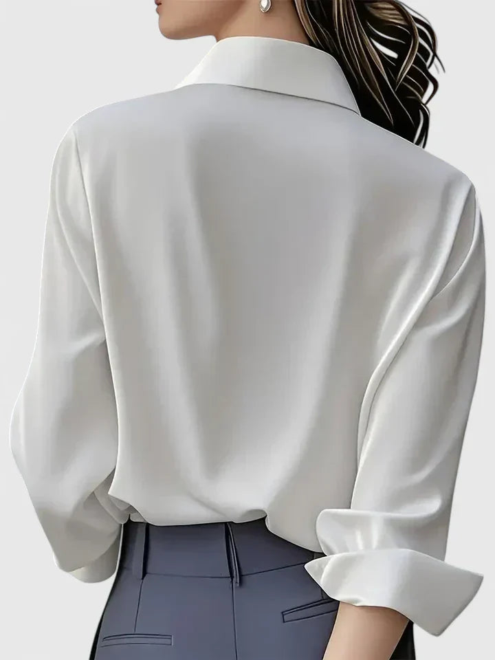 Melvaya | Tailored Silk-Touch Blouse