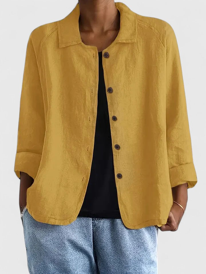 Claudine | Linen Blend Shirt Jacket