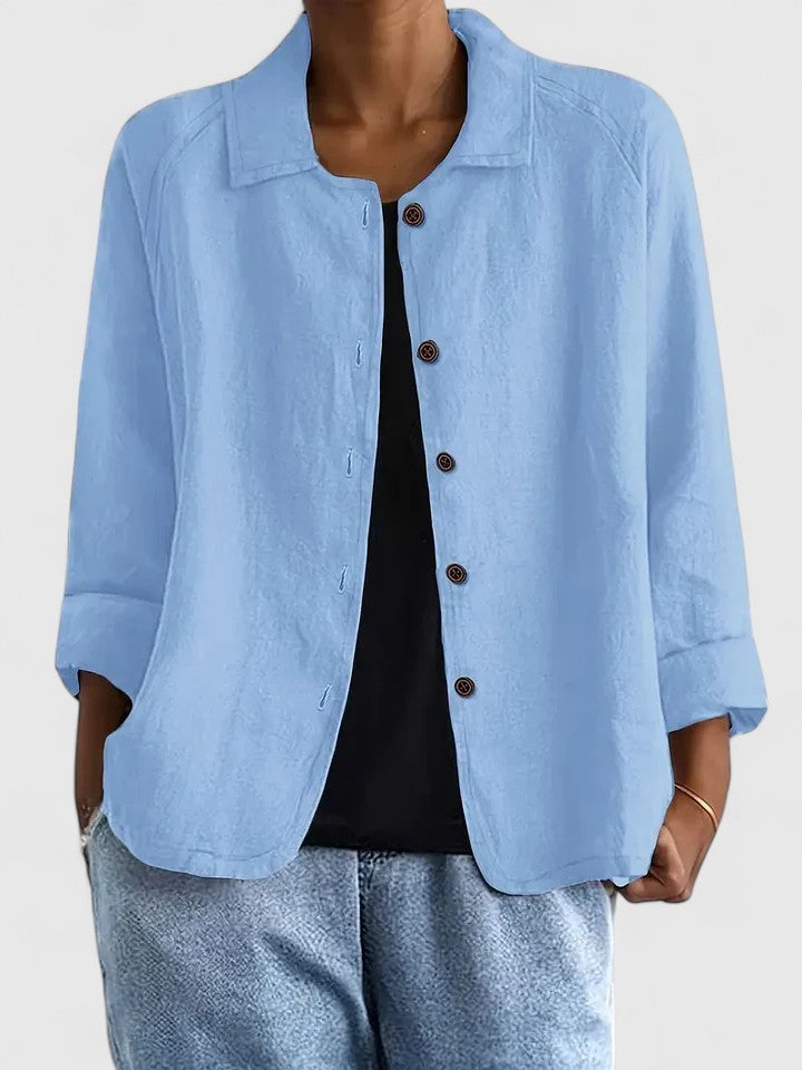 Claudine | Linen Blend Shirt Jacket